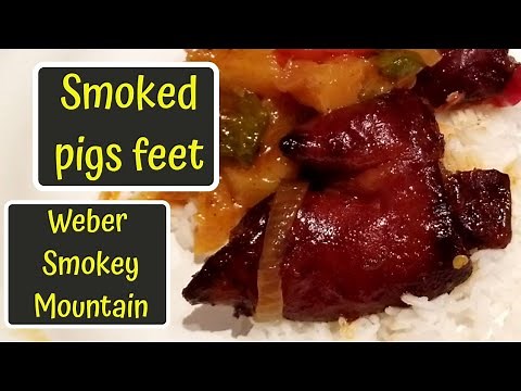 Smoked Pigs Feet 🔥 // Weber Smokey Mountain 🔥 // Phil's BBQ Sauce 🔥 //
