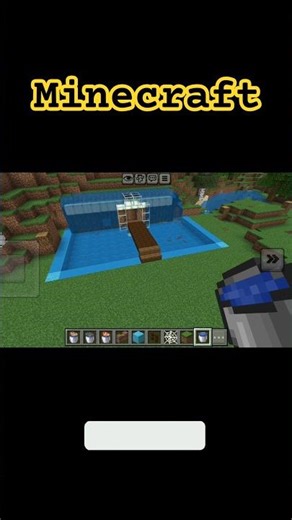 Minecraft waterfall house making #minecraft #microsoft #mojang