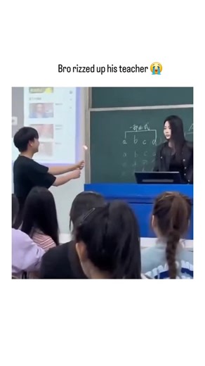 BroWaitListen on Instagram: "The video captures a teenage boy in a South Korean classroom interrupting a math lesson to flirt with his teacher, handing her a rose while declaring his admiration and complimenting her hair’s scent, blending cringe humor with bold confidence. Posted today by @HumansNoContext , a popular account curating absurd human moments without explanation, the clip has quickly amassed 84,000 views, reflecting viral appeal in relatable youthful mischief. User reactions celebrat