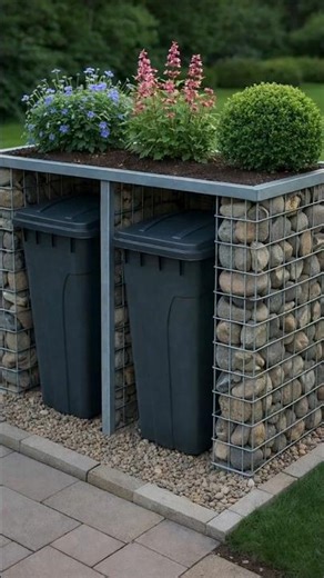 I designed and built a custom enclosure for trash bins using a sturdy steel frame packed with.....