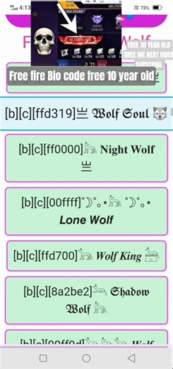 free fire Bio10 year old code free m free fire Bio code 10 year old#b2k #totalgaming