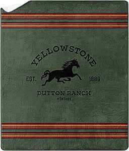 Northwest Yellowstone Silk Touch Sherpa Throw Blanket, 60 x 70 Inches, Ranch Blanket