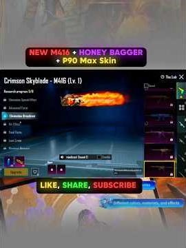 NEW M416+NEW P90+NEW HONEY BAGGER ELIMINATION BROADCAST 😱 ये क्या बना दिया 💀🔥