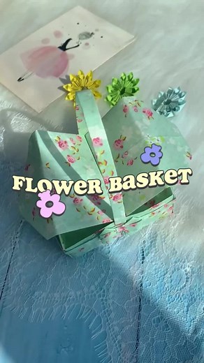 DIY Spring Flower Basket Origami Tutorial