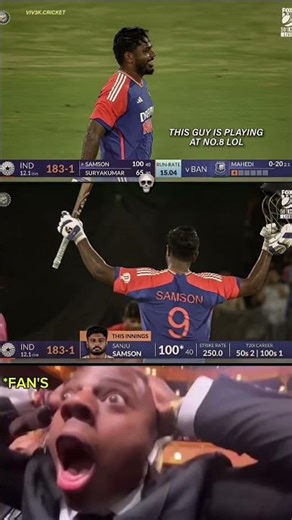 Sanju Samson hits 100 off 40… AND he’s batting at No.8 😭🔥" #sanjusamson #cricket #shortviral #shorts
