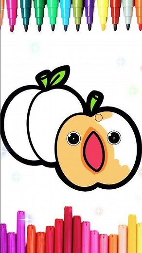 Let's Draw a Cute Peach for Kids | Easy Peach Drawing Tutorial