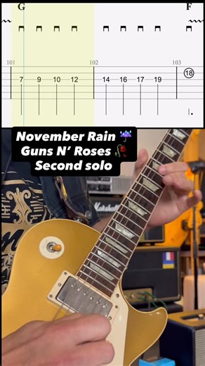 November Rain ☔️ Guns N’ Roses 🥀 Second solo (Cover TAB 🎸🎼) #gunsnroses #slash #novemberrain #tab #tutorial | Guillaume Vrac Cours de Guitare