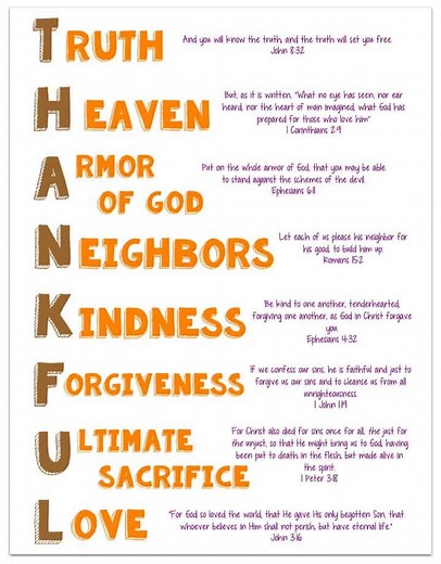 Thankful Acrostic Printable with Bible Verses - Ministry To Children