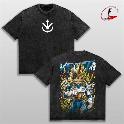 Vegeta Dragon Ball Z Shirt, Super Saiyan Anime Tee, DBZ Graphic, Washed Cotton - Etsy