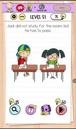 Brain Test Level 51 Walkthrough