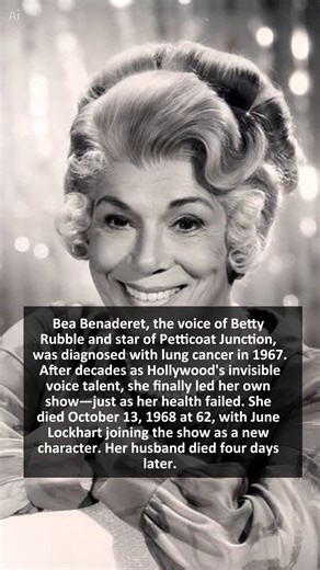 Bea Benaderet finally became a TV star at 57 on Petticoat Junction—just as lung cancer began taking her life. The woman who voiced Betty Rubble and dozens of radio characters spent decades being essential but invisible. When she finally got her own show in 1963, fate had other plans. She fought to keep working through treatments, but died at 62 in 1968. This is Hollywood's forgotten foundation. DISCLAIMER: Historical photos brought to life using AI animation for educational storytelling purposes