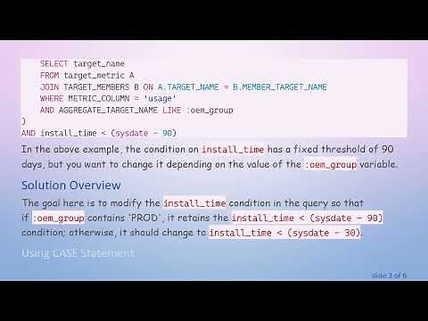 Efficiently Switch Conditions in SQL Queries Using Bind Variables