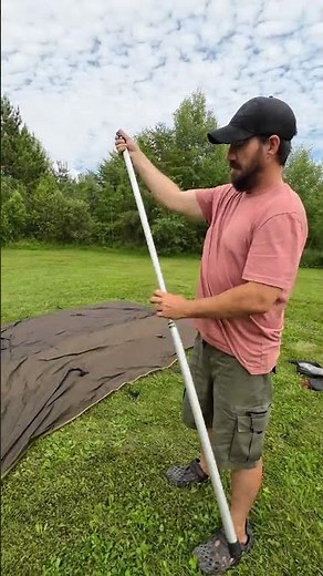 How to hang a tarp without trees! #shorts #camping #outdoorgear #outdoorlife #campinglife #tips