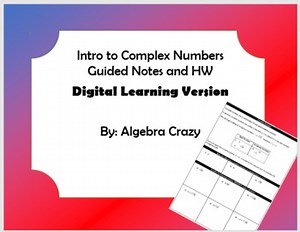 Intro to Imaginary Numbers Guided Notes and HW - Digital Version
