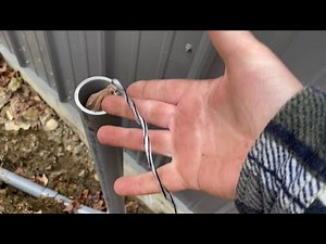 Blowing line through conduit with a leaf blower.