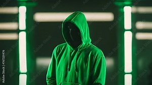 Computer hacker with hoodie. Computer abstract digital code at the background. Darknet fraud and cryptocurrency bitcoin concept. Cybersecurity and data protection in social network. Stock Video