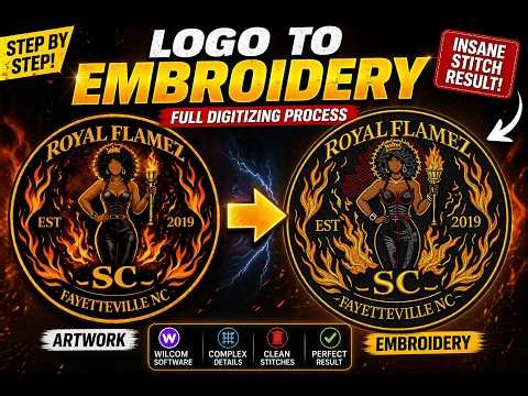 Complex Logo to Patch (Step by Step)From Artwork to Embroidery File