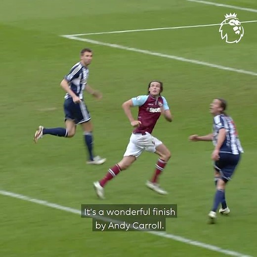 A 𝕗𝕒𝕓𝕦𝕝𝕠𝕦𝕤 first-time finish from Andy Carroll 😍 #GoalOfTheDay | Premier League