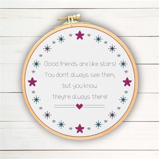 Friendship Quote Cross Stitch Pattern PDF | Beginner Friendly Design for Gifting - Etsy