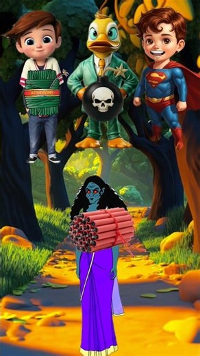 duck ne chudel ko bomb se uda Diya #trending #cartoon #vfxshorts #ytshorts #viral #youtubeshorts