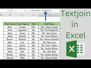 How to Combine Name in Excel | Textjoin Function in MS Excel