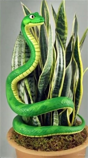 Snake slithering around its own: Snake plant.