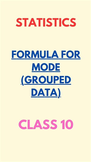 mahaclass10 on Instagram: "Mode for Grouped Data | Statistics Class 10 | SSC Maharashtra In this short, learn how to find the Mode for Grouped Data step by step. We cover the formula, explanation, and easy approach to solve problems from Statistics (Class 10 SSC Maharashtra Board). Perfect for quick revision before exams! 👉 Don’t forget to Like, Share & Subscribe for more Class 10 Maths Shorts! mode for grouped data, mode formula class 10, statistics class 10 SSC Maharashtra, class 10 maths sta