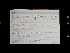Solved Exercise: I Speak Sign Language Video Lecture | Class 6 English Alive