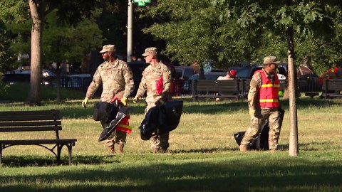 VIDEO: National Guard in DC pick up trash
