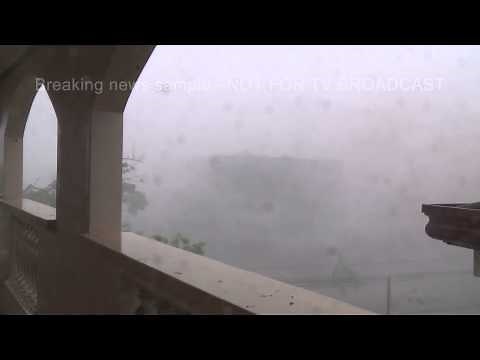 Super Typhoon Yolanda / Haiyan Eyewall Tacloban City Philippines 8th November 2013