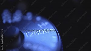 Close-up of a camera's ISO mechanical disk. The concept of manual camera settings. Close-up of a dial with ISO step numbers at a shallow exposure depth of field