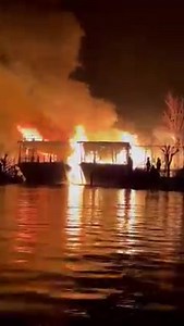 8.9K views · 76 reactions | Fire damaged two houseboats in Dal Lake | The Rising Kashmir | Facebook