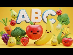 ABC Song with Fruits & Vegetables 🍎🥕 | Learn Alphabet A–Z for Kids