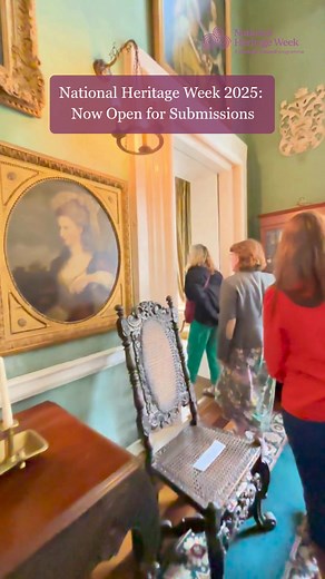National Heritage Week 2025 is now accepting event and project submissions! From walking tours to workshops and family-friendly festivals, every corner of Ireland’s heritage has a place in this nationwide celebration. Want to get involved? - Review the Event & Project Policy on our website. - If your project/event is eligible, register as an organiser. - Submit your full event/project details. Key dates: - 20 June: Deadline for in-person event details to be considered for local promotion. - 15 A