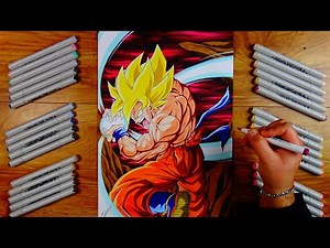Drawing GOKU Super Saiyan Kamehameha on Exploding Namek!