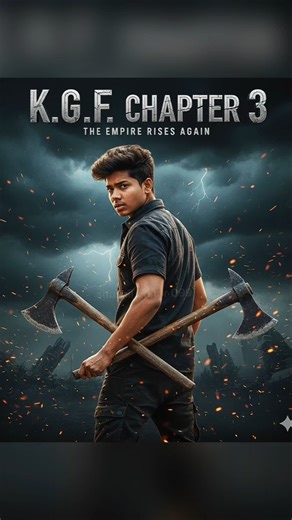 ⚡ KGF Style Powerful AI Poster Editing | Dual Axe Warrior Look | Cinematic AI Photo #shortsvideo