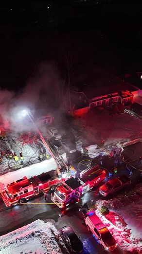 Sky Buff capturing The Brentwood Fire Department & mutual aid companies operating at a recent working fire #buffnation