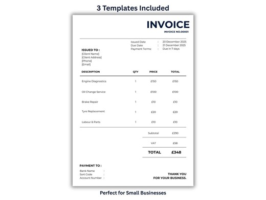 Auto Repair Invoice Template Canva | Mechanic Invoice Template | Garage Invoice | Car Repair Invoice | Editable Invoice | Instant Download - Etsy UK