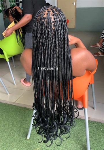 #frenchcurlbraids #hairbysuama #hair #braids #knotlessponytail