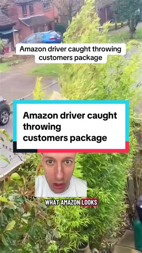 Amazon driver caught throwing customers package #amazon #driver #package