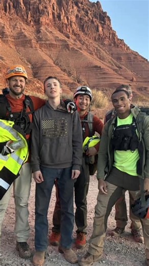 6.2K views · 109 reactions | STRANDED OVERNIGHT: Levi was rescued on Red Mountain near Ivins, Utah in early January. While he was stranded on a ledge, he tossed his backpack to try and get down to a different spot in a canyon. Levi was rescued and never recovered his backpack (which was filled with emergency supplies). Sunday night in the same area, a father and son were stranded and found Levi's backpack. | Brian Schnee | Facebook