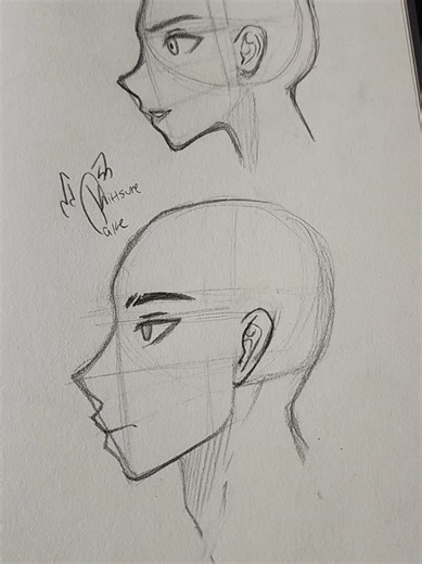 Replying to @gamerleekid Side profile tips! (while I'm also still learning how to draw proper side profiles lol) //Kittsune. #sketching #artistsoftiktok #drawing #tutorials #artadvice