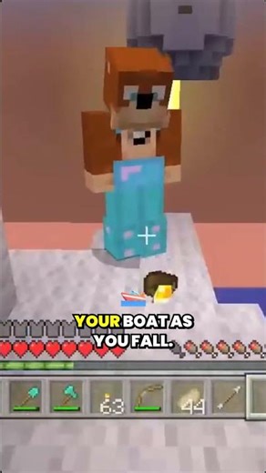 Minecraft trick steer boats mid fall to land on tiny cloud platforms
