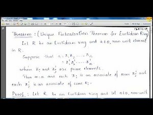 M Sc-1/Algebra -II/Unique Factorization Theorem/Class-19