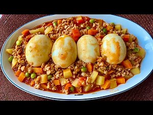 Pork Giniling with Egg | Pork Giniling in Tomato Sauce