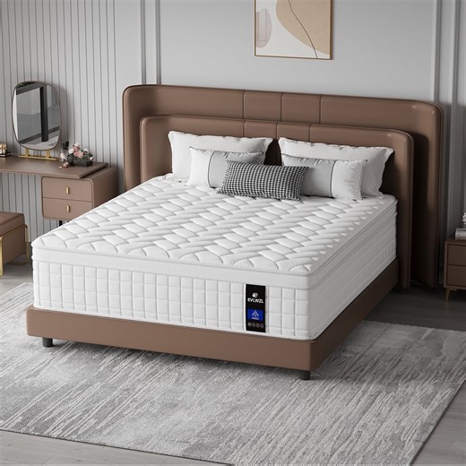 10 Inch Full Size Mattress, Medium Firm Hybrid Full Mattresses, Memory Foam Mattress in a Box with Individually Wrapped Pocket Springs, Reinforced Edge Support,Pressure Relief,Motion Isolation