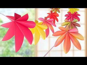 [Easy✨Origami] Autumn Leaf Hanging Decoration 🍁 Indoor Autumn Leaf Viewing [How to Make] Autumn W...