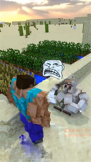 Zombie Encounters Iron Golem on Summoning Ritual - Baby zombie minecraft animations #minecraft #minecraftmemes #minecraftvideos #minecrafte #minecraftbuild #minecraftclips #gaming #reels #twitch #tiktok | Baby Monster School