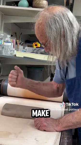 Rolling a slab - Part 2. __Yesterday the slab was rolled between the canvas that_s attached to the slab roller and a piece of heavy canvas underneath the #pottery #finecraft #viral #ceramic #storytime