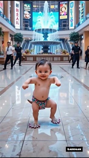 😂Cute Twin Babies Cleaning Mall Floor with Puppy | Funny Baby & Dog Moments 2025